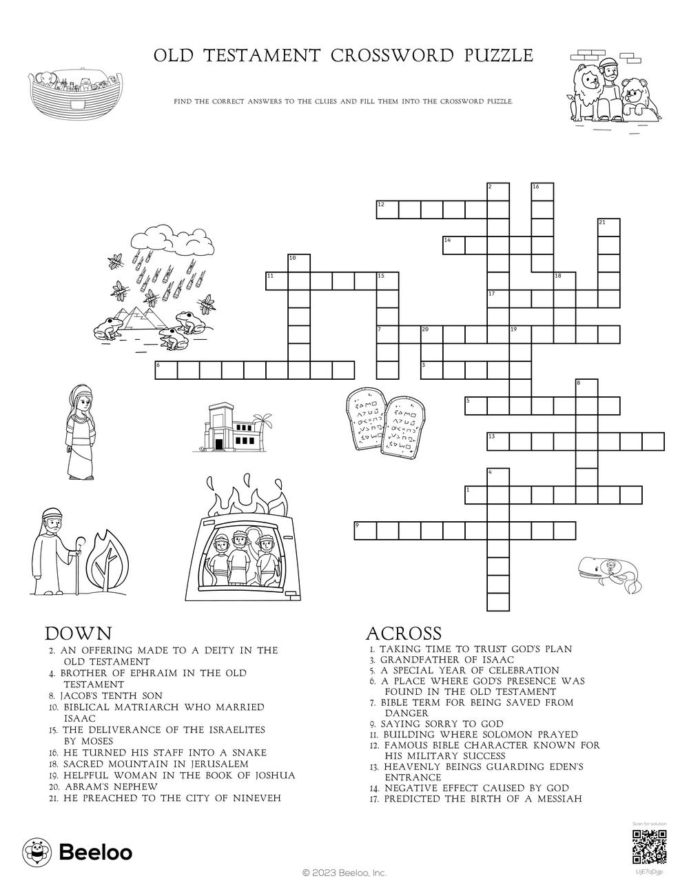 Old Testament Crossword Puzzle Beeloo Printable Crafts And Activities For Kids Old Testament Crossword Puzzle Beeloo Printable Crafts And Activities For Kids