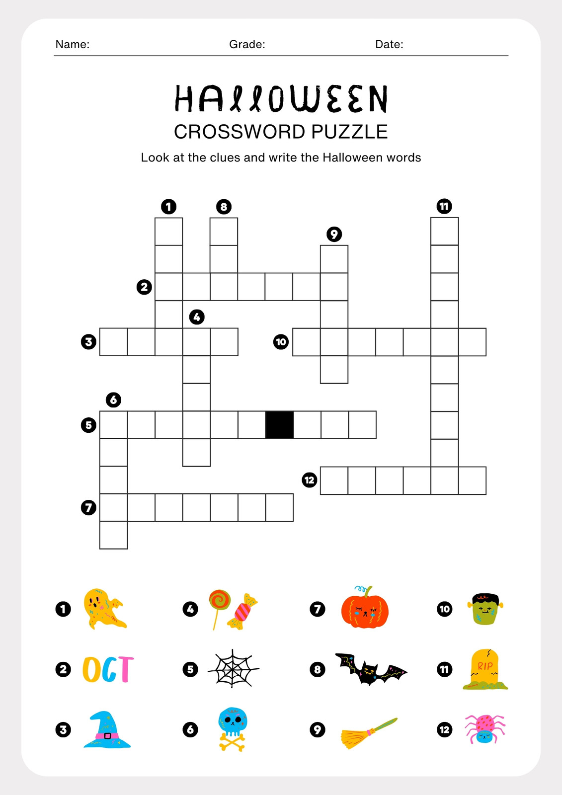Halloween Crossword Puzzles Printable Free Halloween Crossword Puzzles Printable Free