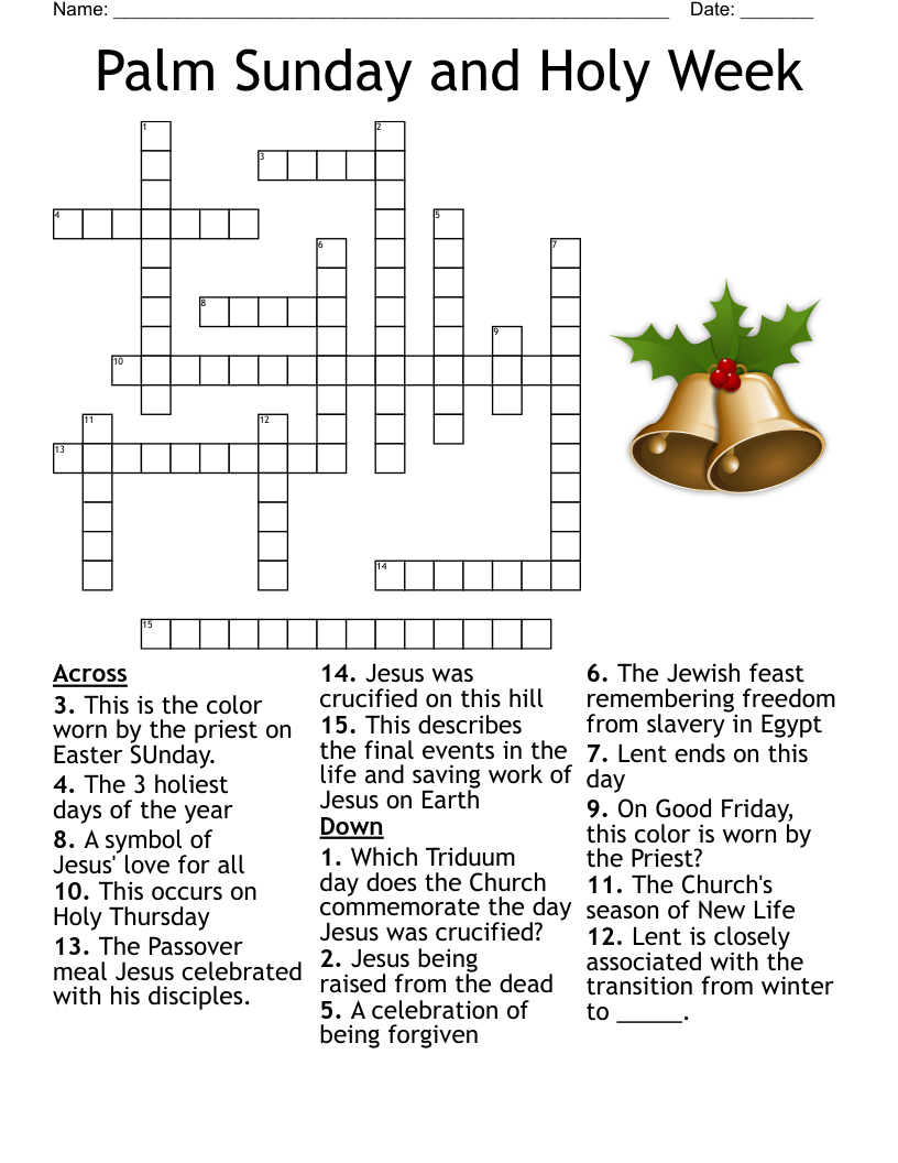 Palm Sunday And Holy Week Crossword WordMint Palm Sunday And Holy Week Crossword WordMint