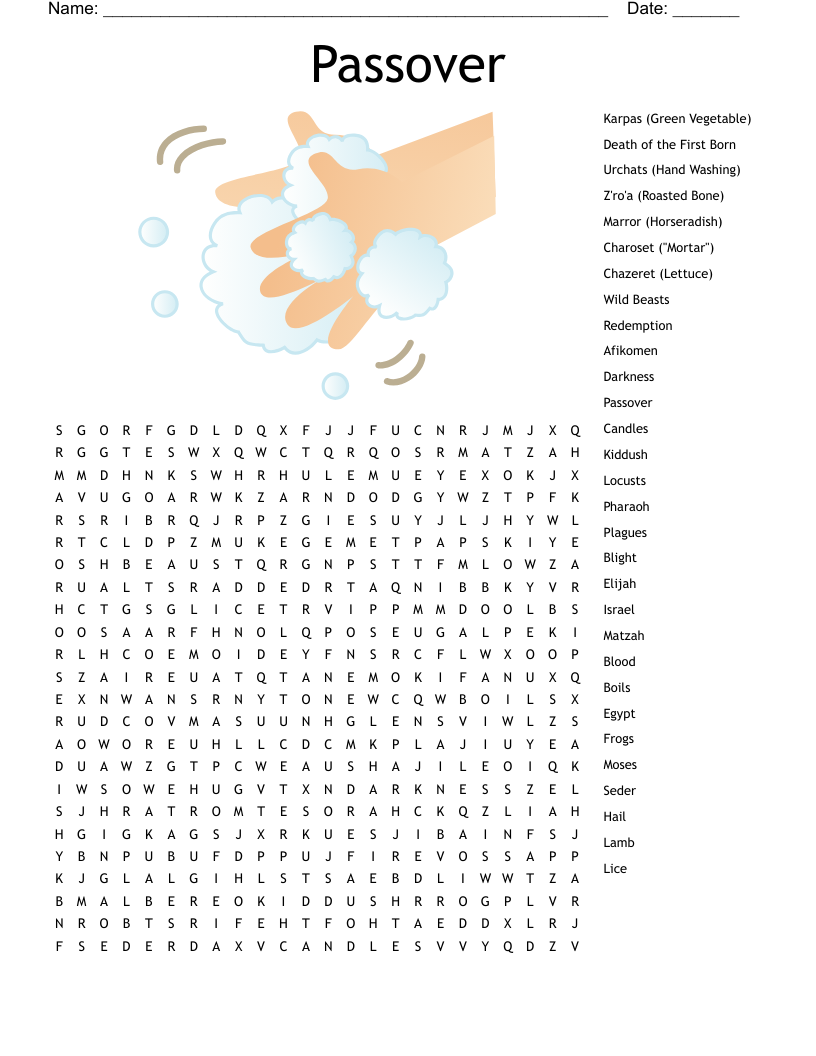 Passover Puzzle Crossword WordMint Passover Puzzle Crossword WordMint