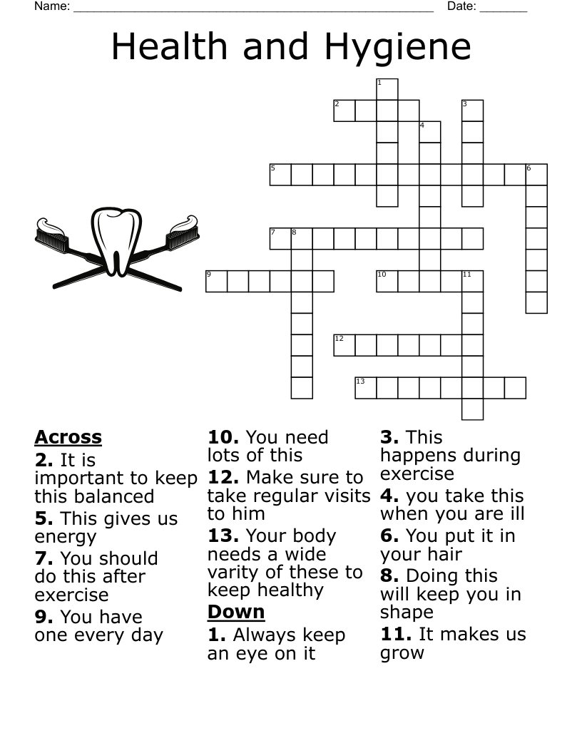 Physical Health Crossword WordMint