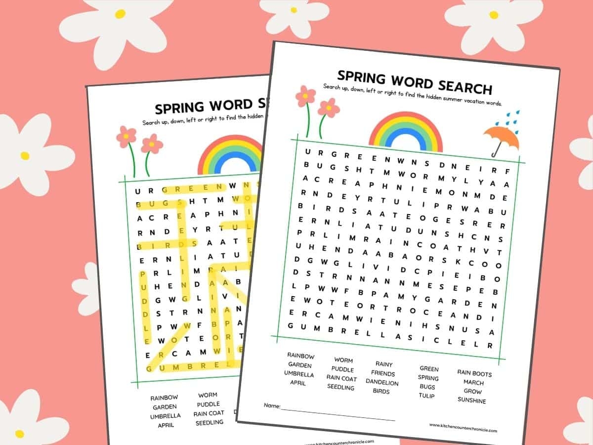 Free Printable Spring Crossword Puzzles for Kids