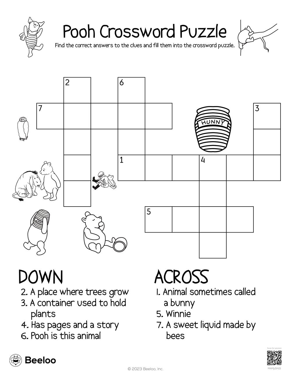 Pooh Crossword Puzzle Beeloo Printable Crafts And Activities For Kids Pooh Crossword Puzzle Beeloo Printable Crafts And Activities For Kids