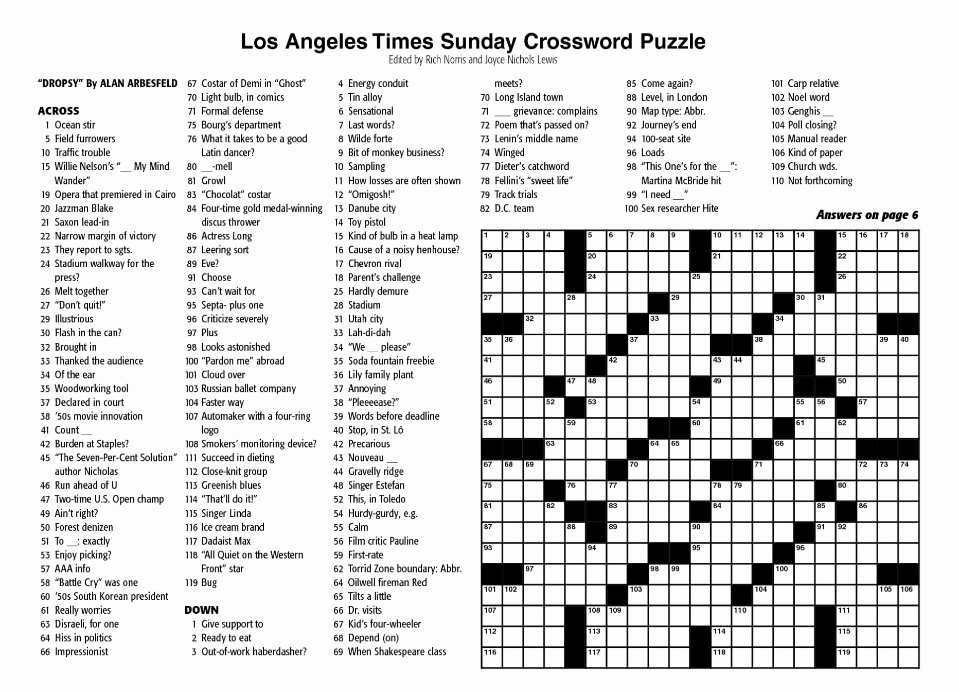 Premier Sunday Crossword Off 51 Www nerimindia