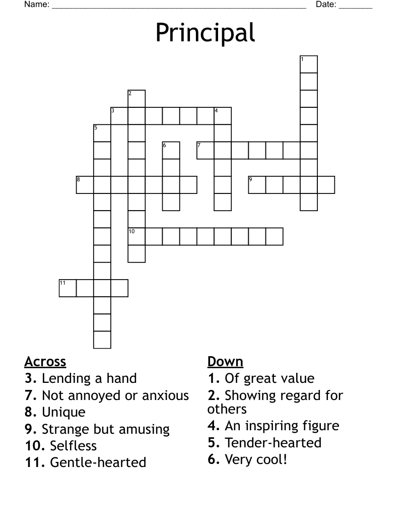 Principal Crossword WordMint Principal Crossword WordMint
