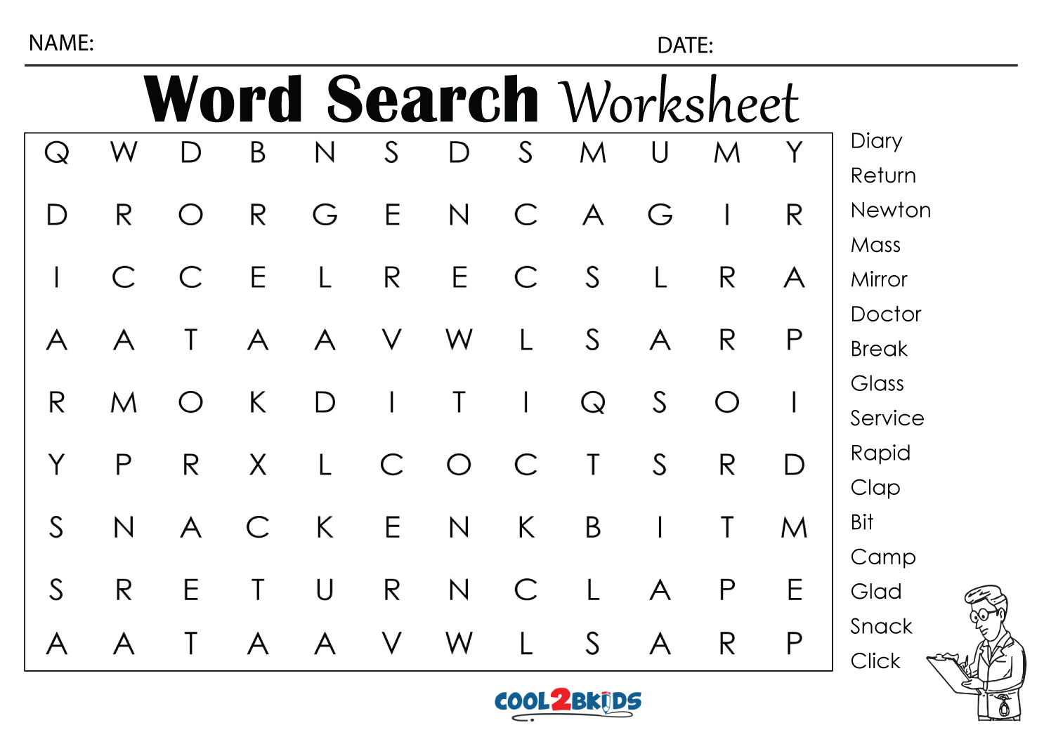 Crossword Puzzles for 4th Graders Printable