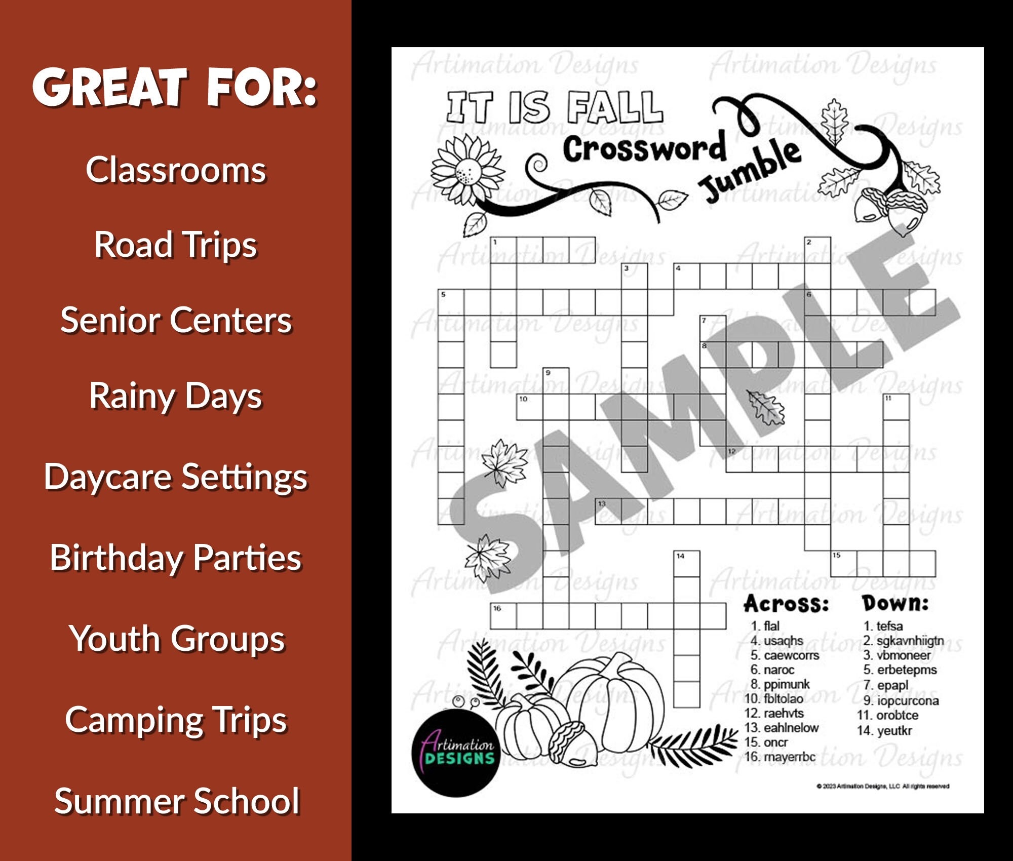 Printable Fall Crossword Puzzle Autumn Word Scramble Activity For Kids Stress Relief Puzzle For Adults And Senior Citizens Etsy Printable Fall Crossword Puzzle Autumn Word Scramble Activity For Kids Stress Relief Puzzle For Adults And Senior Citizens Etsy