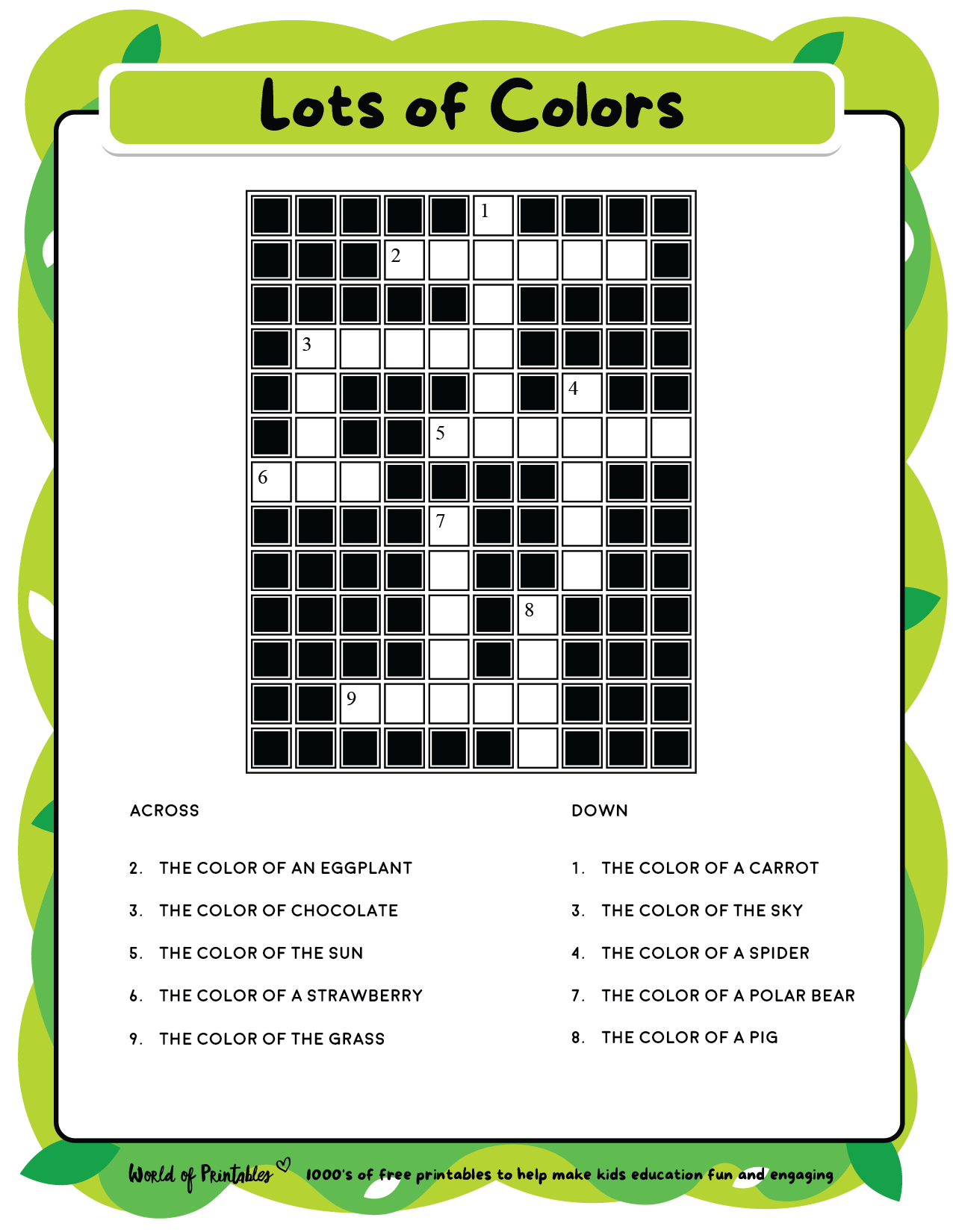 Crosswords Printable A4 Random Kids Crosswords Printable A4 Random Kids
