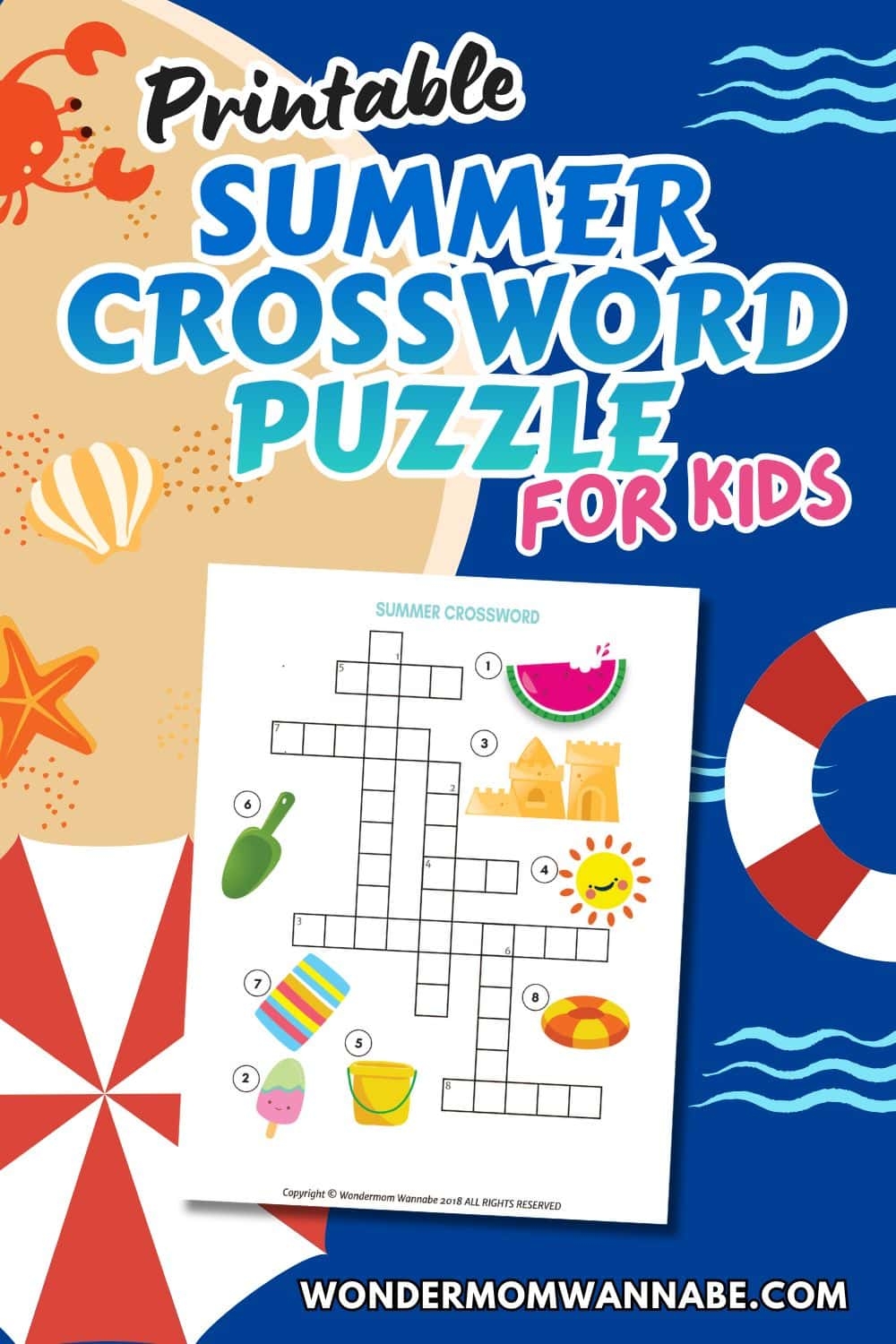 Printable Summer Crossword Puzzle For Kids Printable Summer Crossword Puzzle For Kids