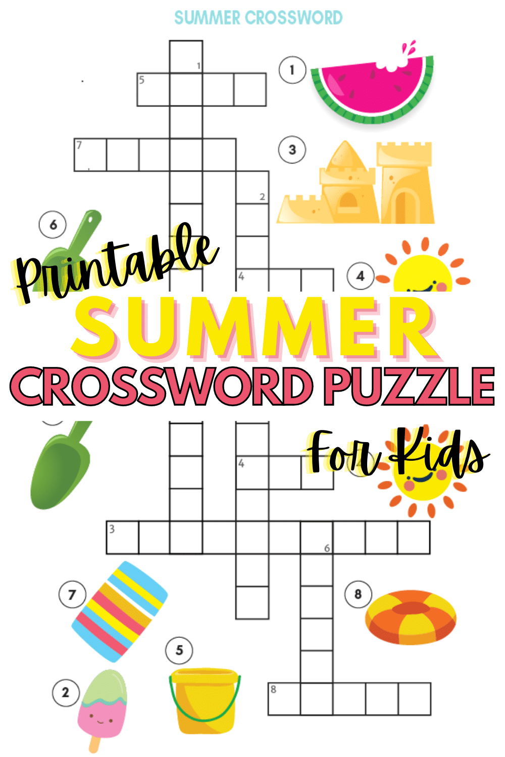 printable summer crossword puzzle for kids printable summer crossword puzzle for kids