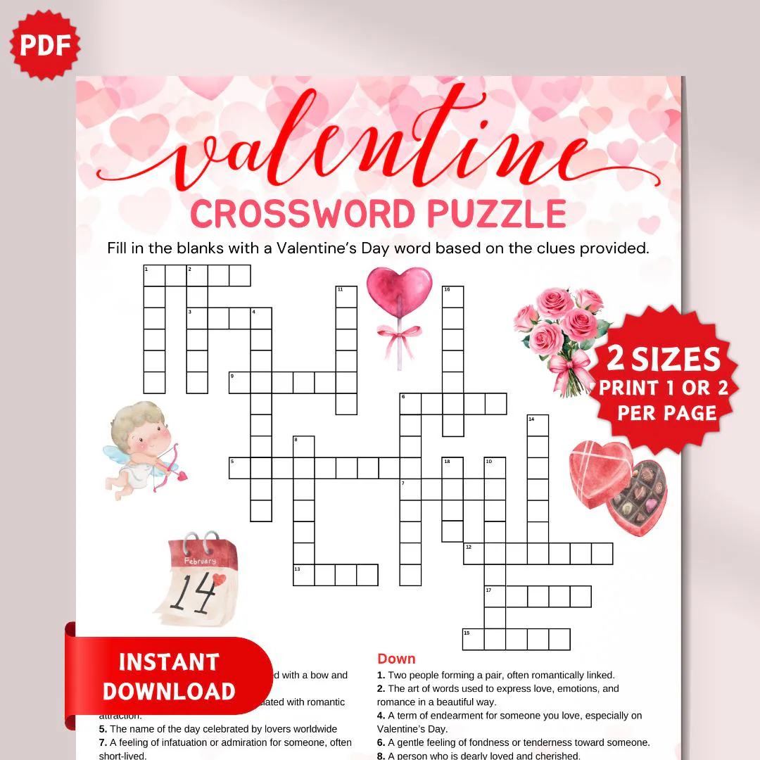Printable Valentines Day Crossword Puzzle Valentine Party Game For Adults Kids Family Games Word Puzzle Valentines Classroom Activity Etsy Printable Valentines Day Crossword Puzzle Valentine Party Game For Adults Kids Family Games Word Puzzle Valentines Classroom Activity Etsy