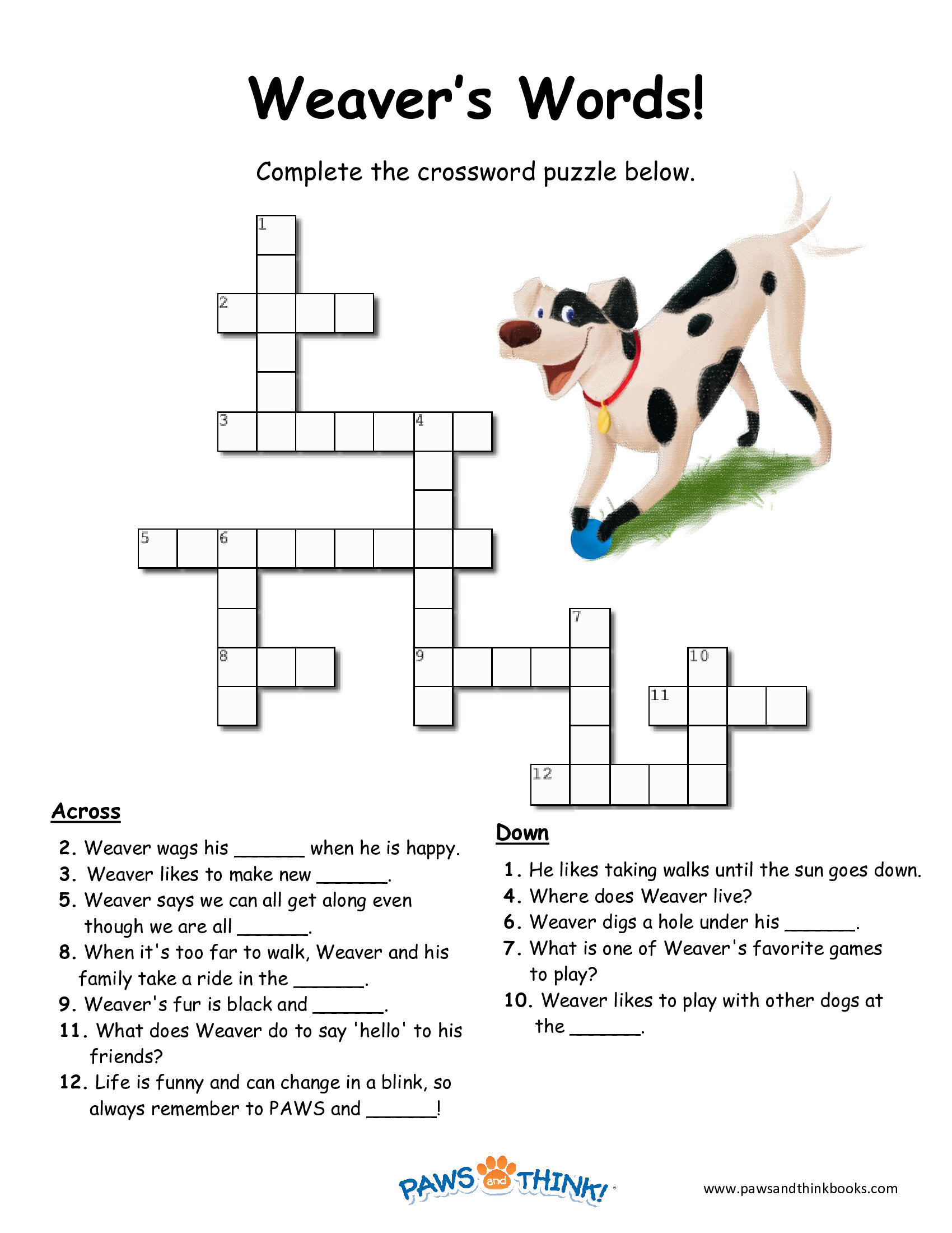 Printables PAWS And THINK Worksheets Library Printables PAWS And THINK Worksheets Library