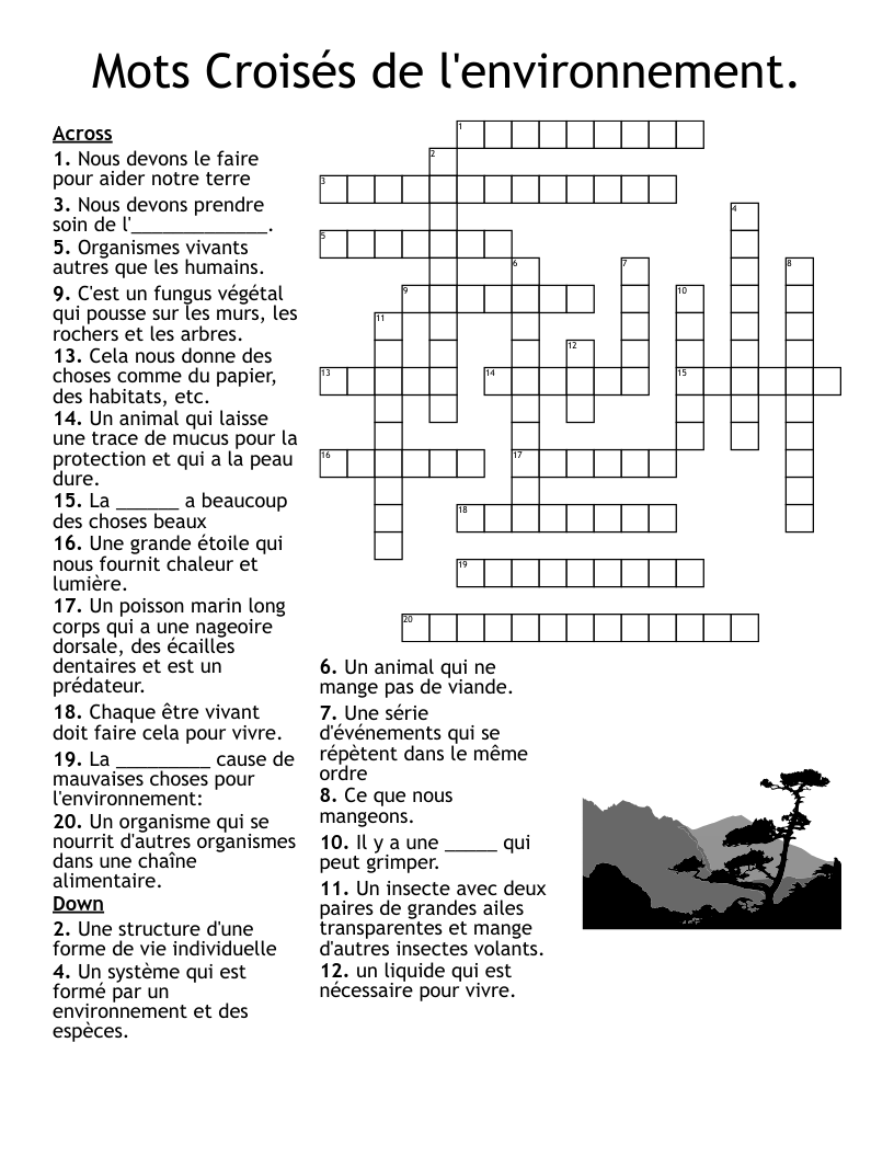 Printemps Crossword WordMint Printemps Crossword WordMint
