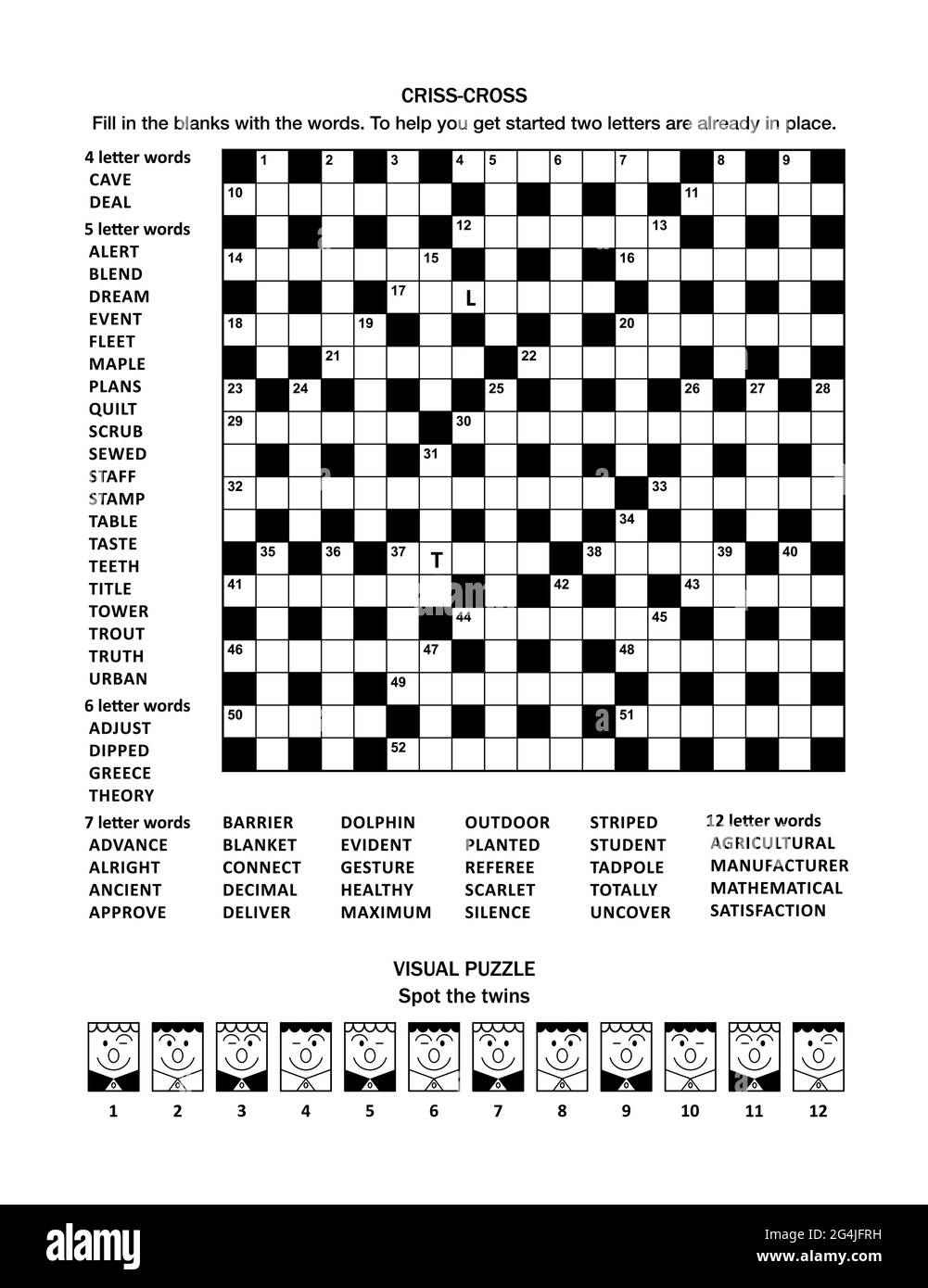 Word Fill in Crossword Puzzles Free Printable