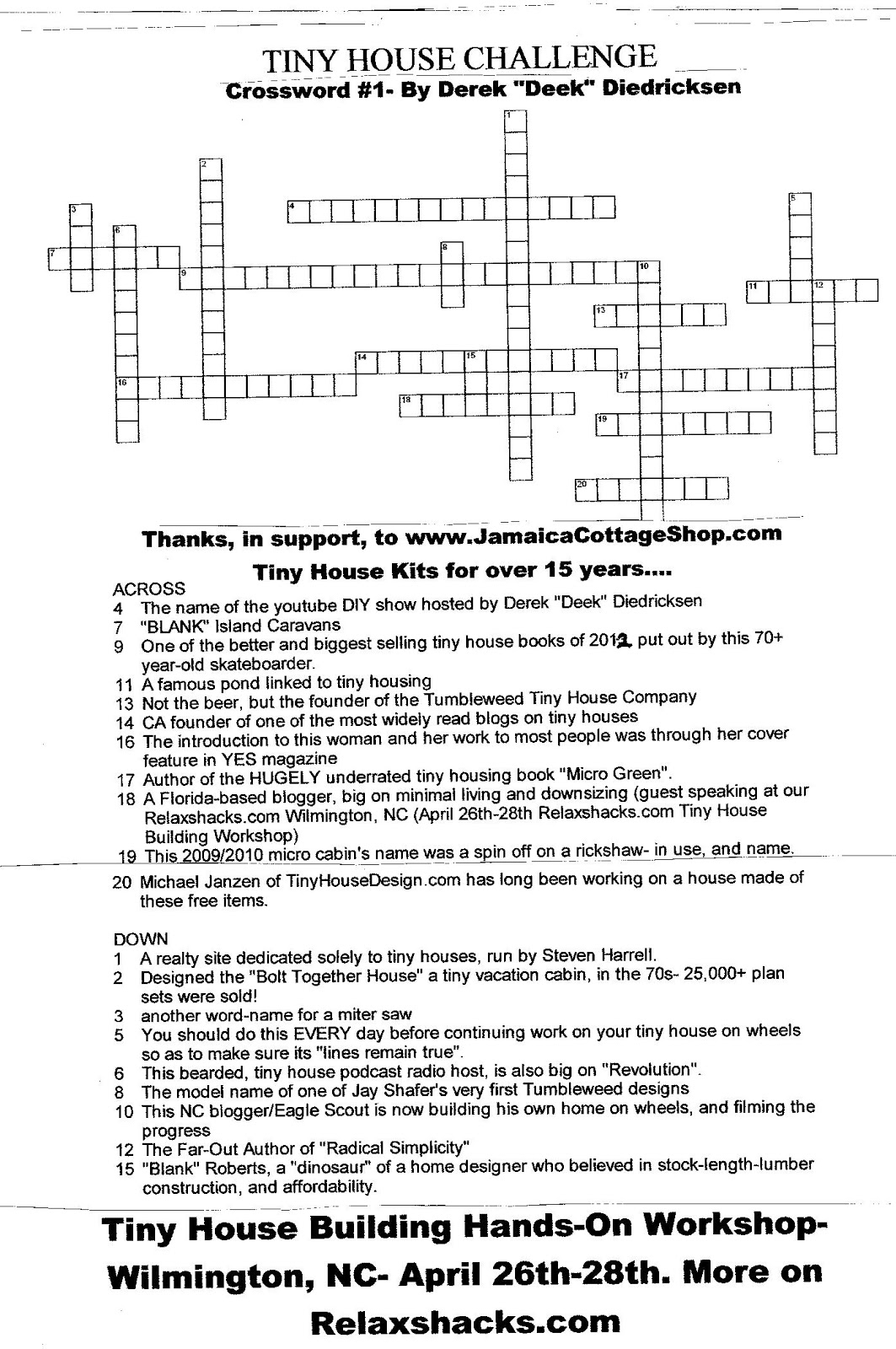 Free Printable Challanging Crosswords