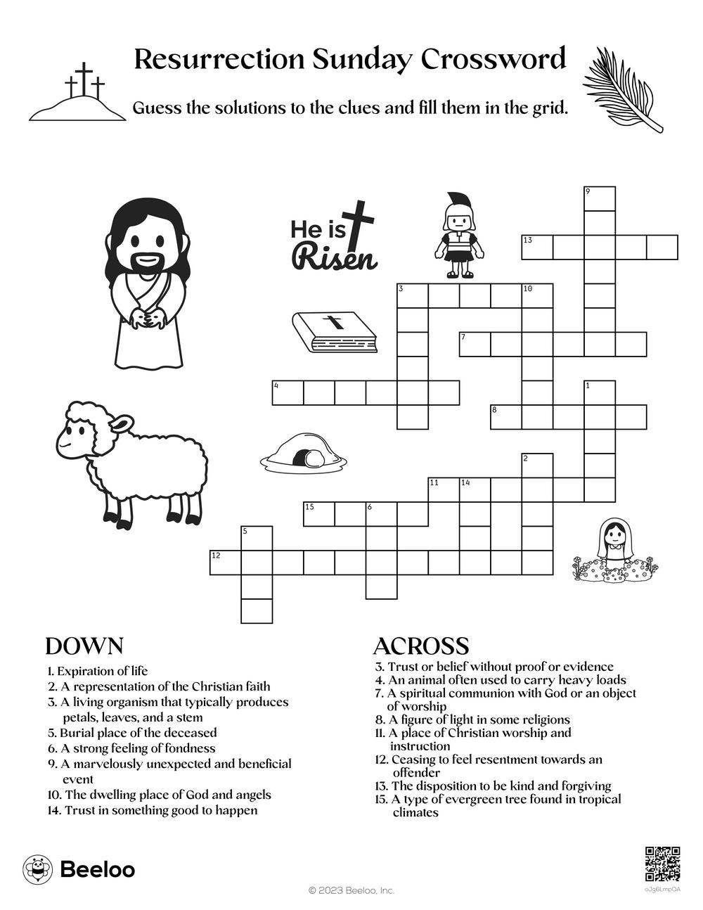 Resurrection Crossword Puzzle Printable Resurrection Crossword Puzzle Printable