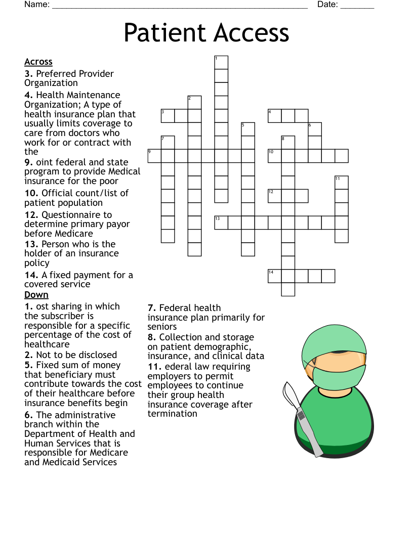 Public Health Crossword Puzzles Printable
