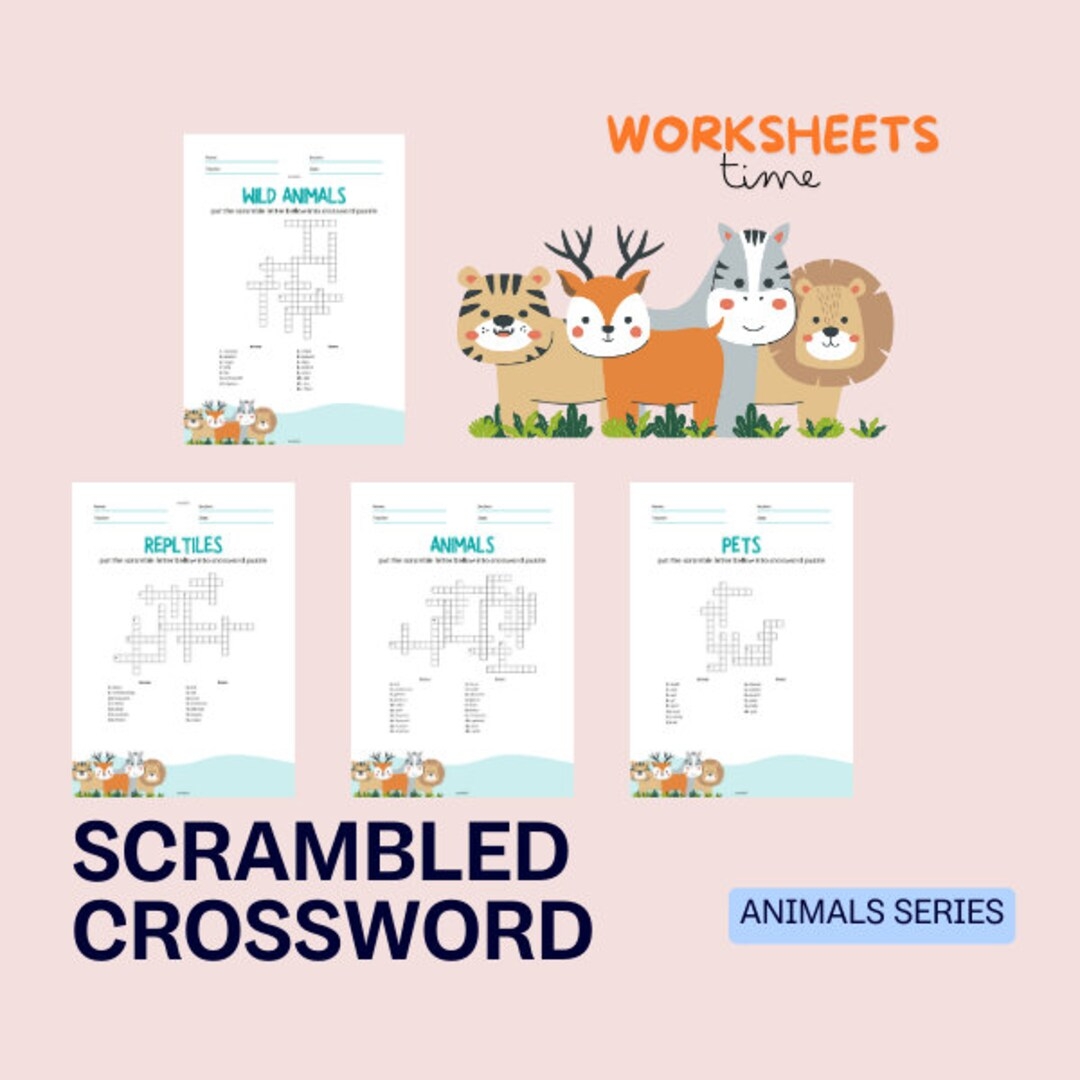 Scrambled Animals Crossword For Kids 7 page Printable PDF Fun School Activity Easy Print A4 letter Instant Download Etsy Scrambled Animals Crossword For Kids 7 page Printable PDF Fun School Activity Easy Print A4 letter Instant Download Etsy