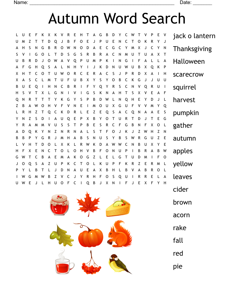 Large Print Crossword Printable for Seniors Autumn Large Print Crossword Printable for Seniors Autumn