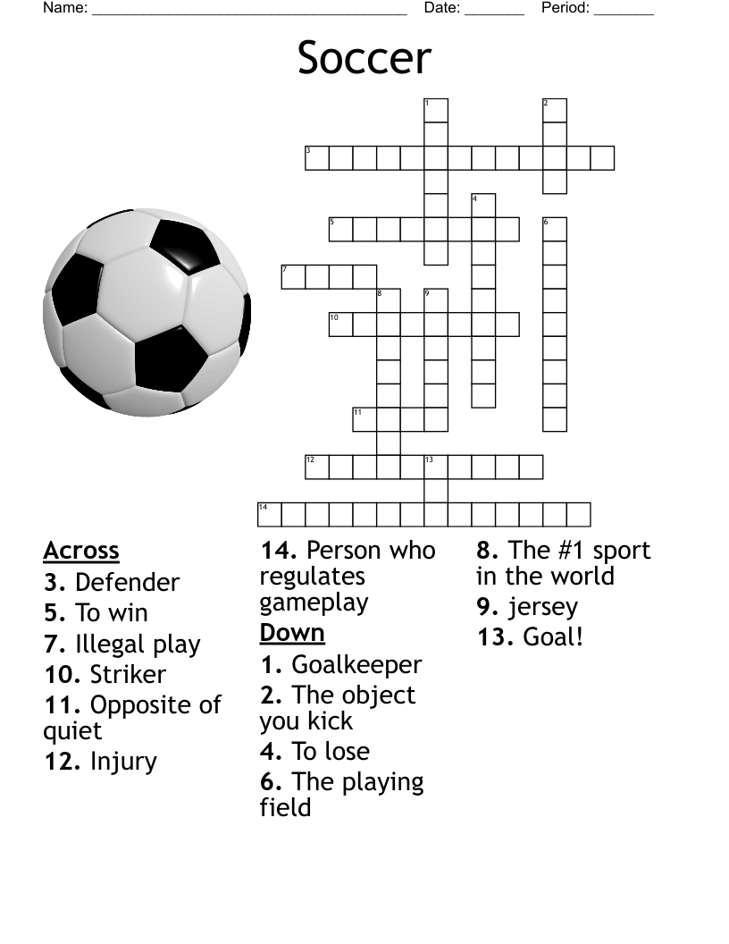 Soccer Crossword WordMint Soccer Crossword WordMint