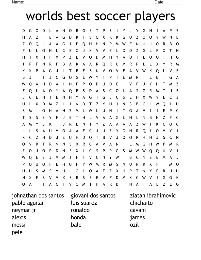 Soccer Crosswords Word Searches Bingo Cards WordMint Soccer Crosswords Word Searches Bingo Cards WordMint