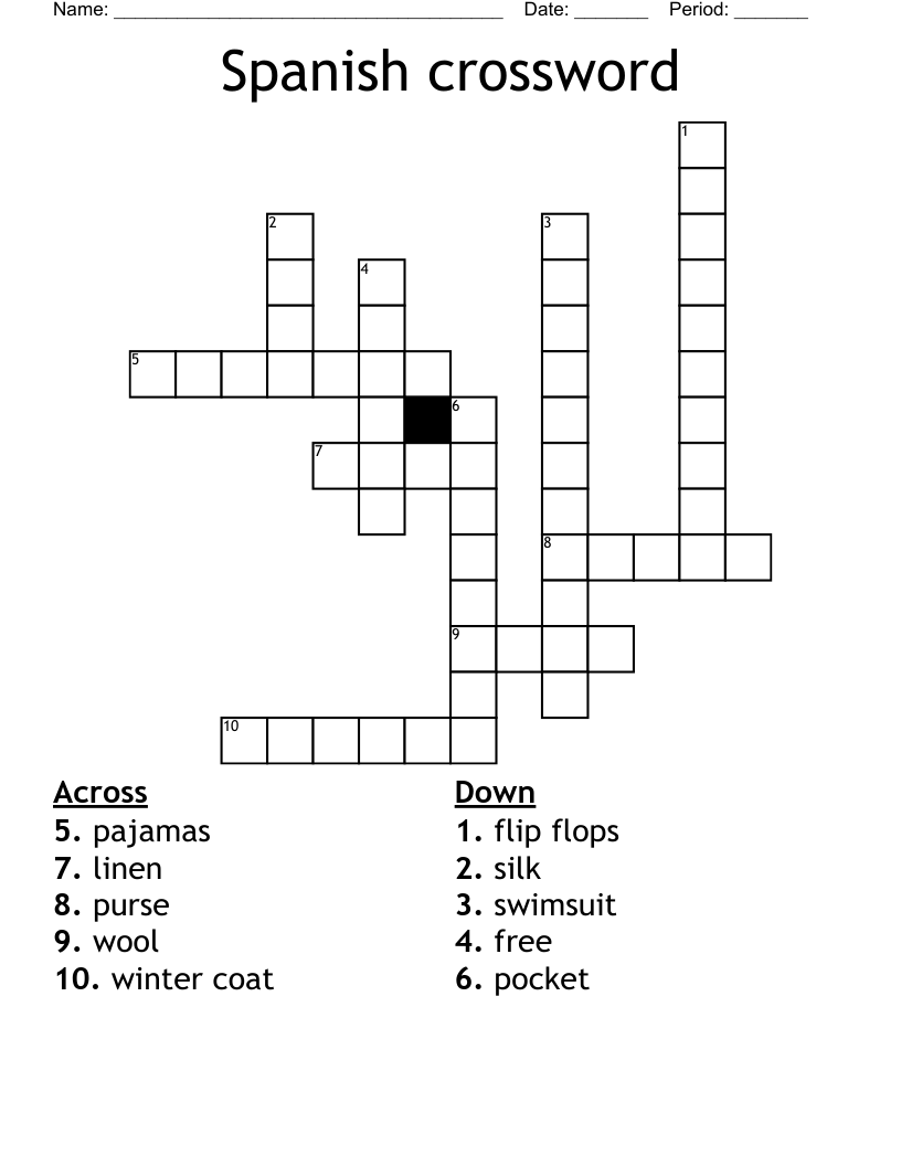 Simple Crossword Puzzles Printable