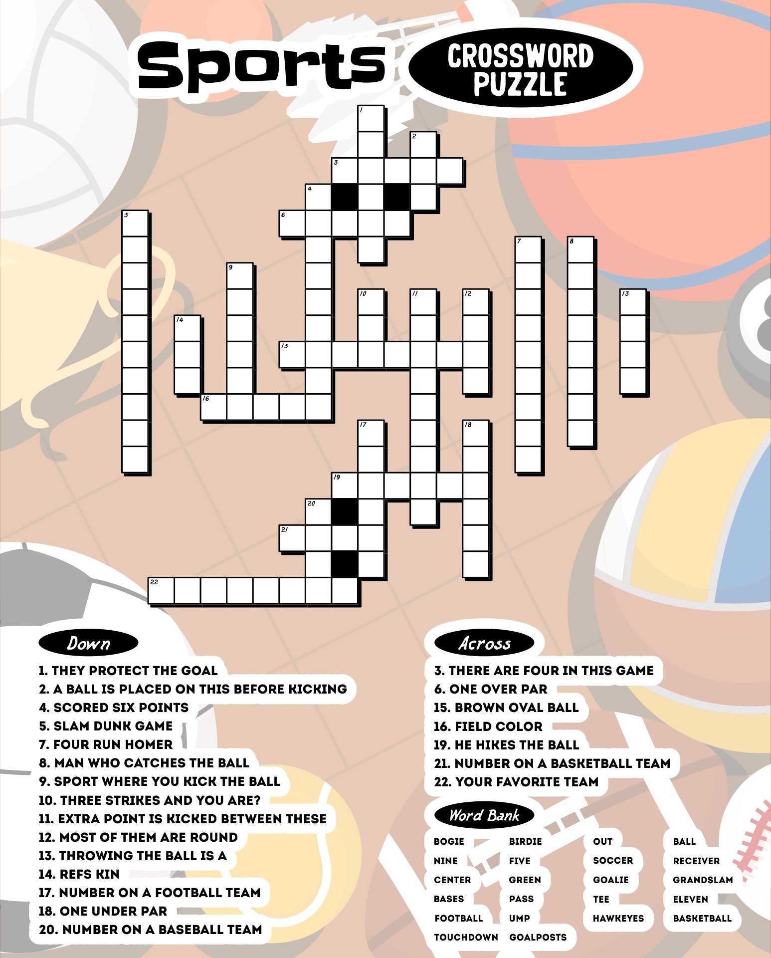 Sport Crossword 10 Free PDF Printables Printablee Sport Crossword 10 Free PDF Printables Printablee