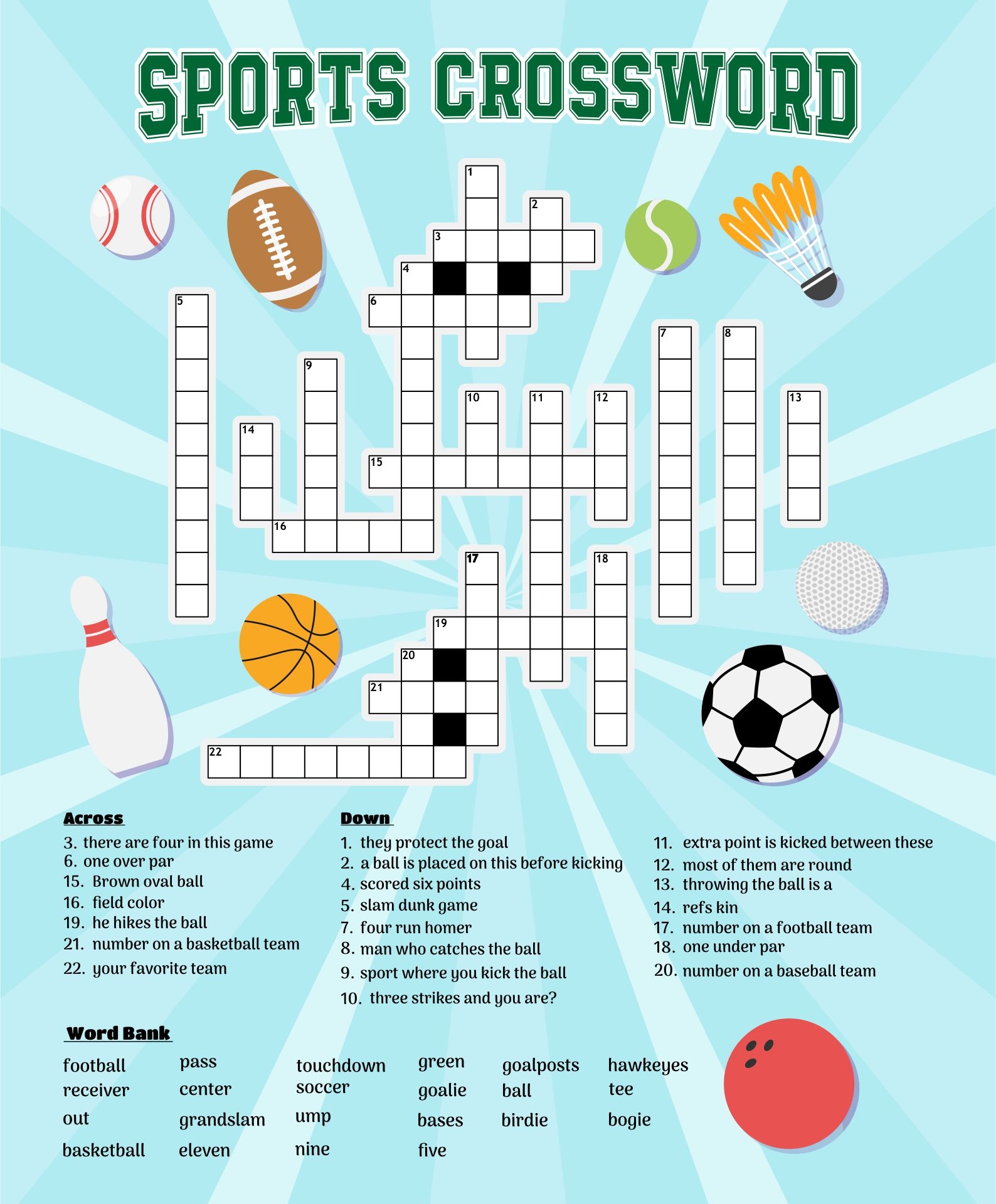 Sport Crossword 10 Free PDF Printables Printablee Sport Crossword 10 Free PDF Printables Printablee