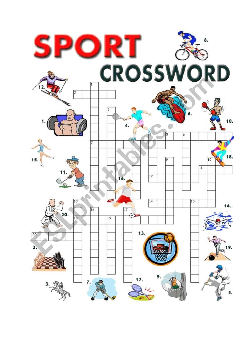 SPORT CROSSWORD ESL Worksheet By Colorblind