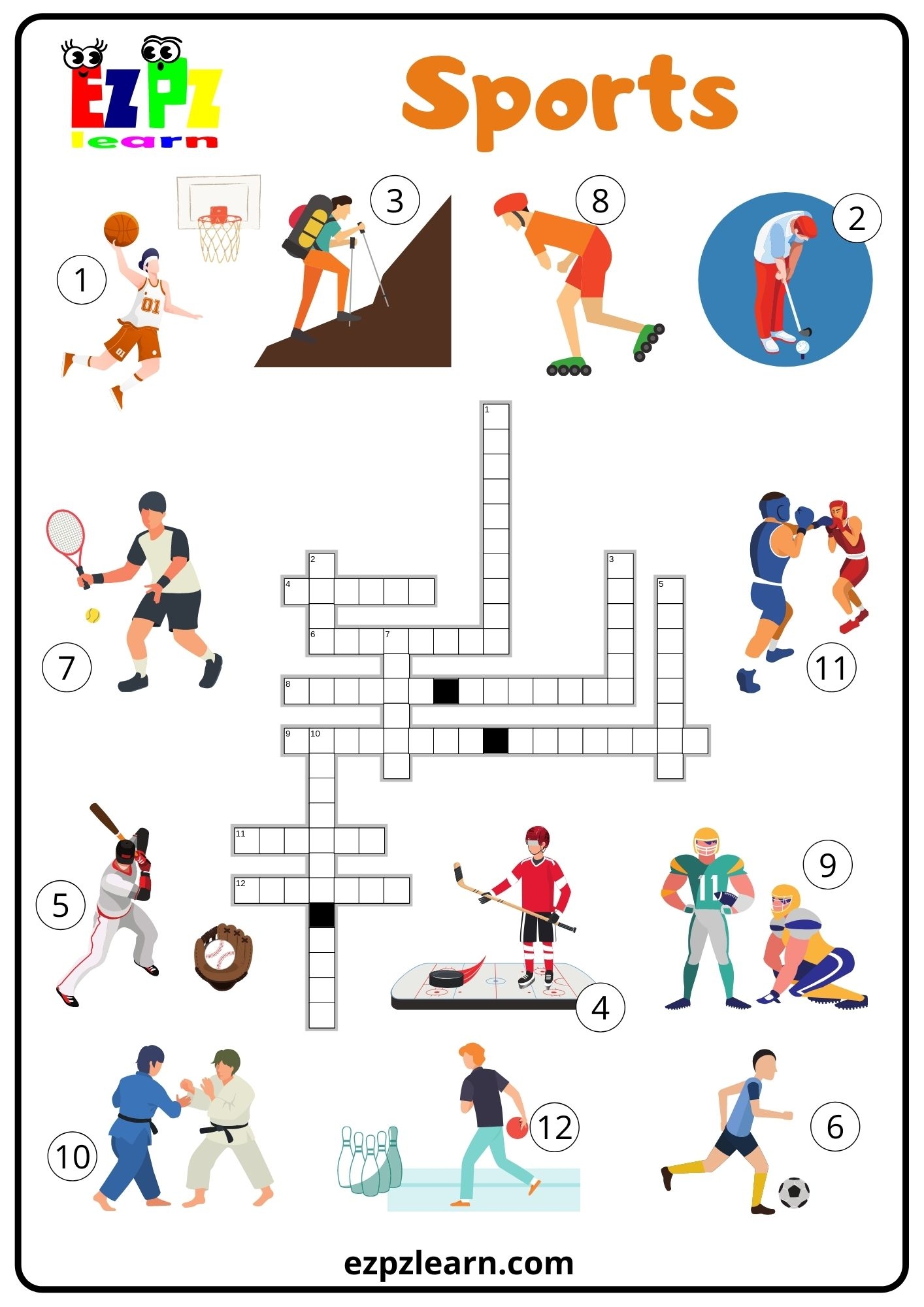 Sports 2 Crossword Ezpzlearn