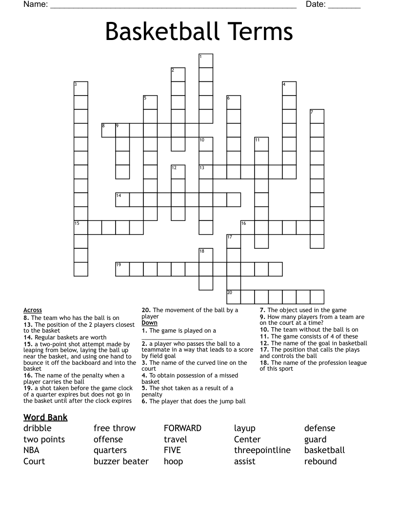 Free Printable Sports -Themed Crossword Puzzles Kids Free Printable Sports -Themed Crossword Puzzles Kids