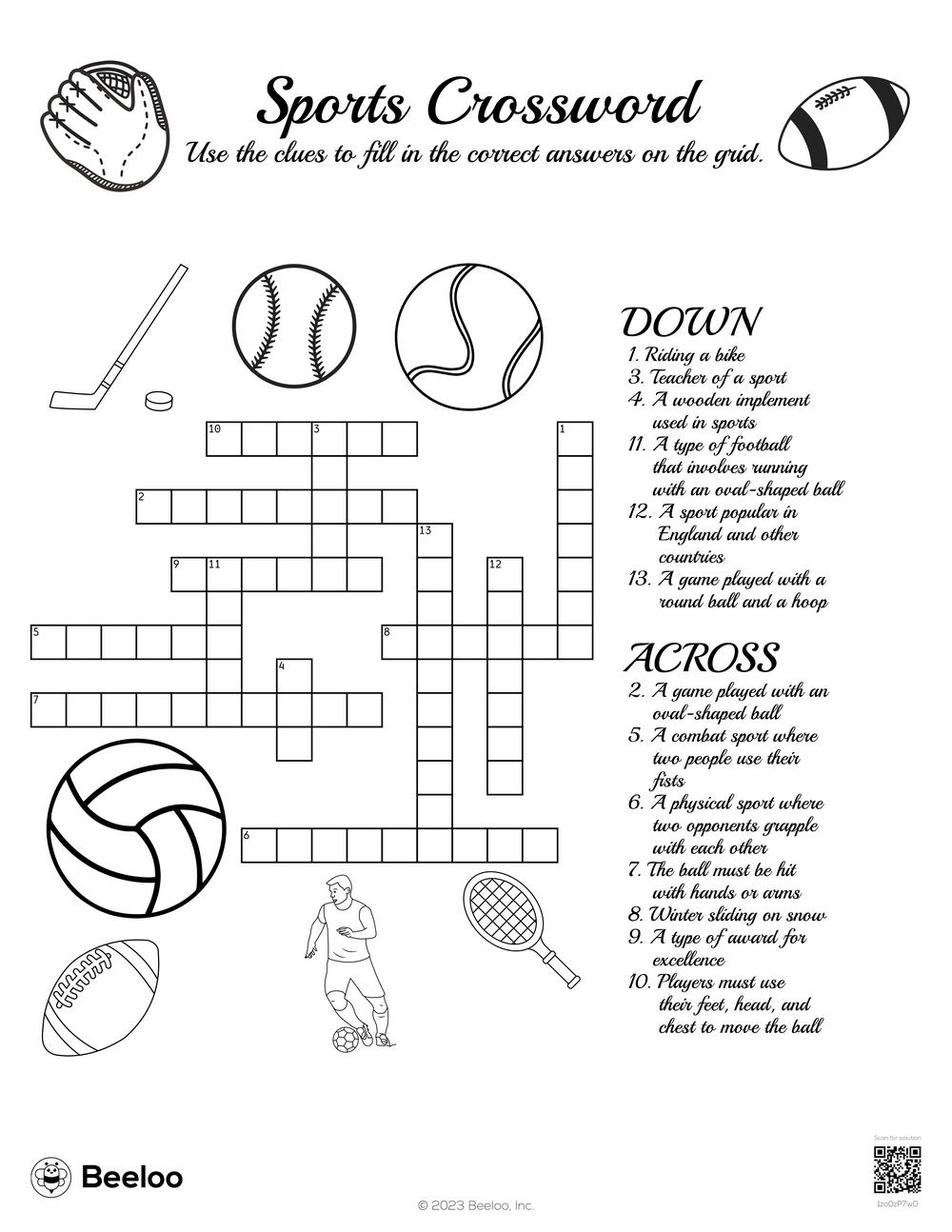 Free Printable Sports Crosswords
