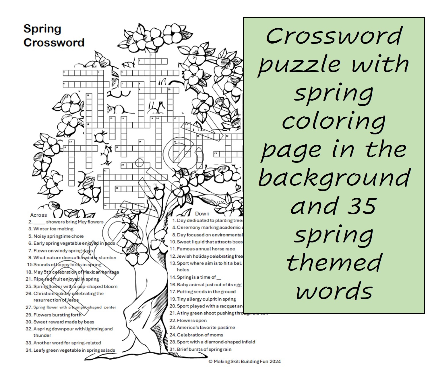 Spring Crossword Puzzle Coloring Page With Word Bank Printable Digital 2nd Grade 3rd Grade 4th Grade 5th Grade No Prep Copy Classful Spring Crossword Puzzle Coloring Page With Word Bank Printable Digital 2nd Grade 3rd Grade 4th Grade 5th Grade No Prep Copy Classful