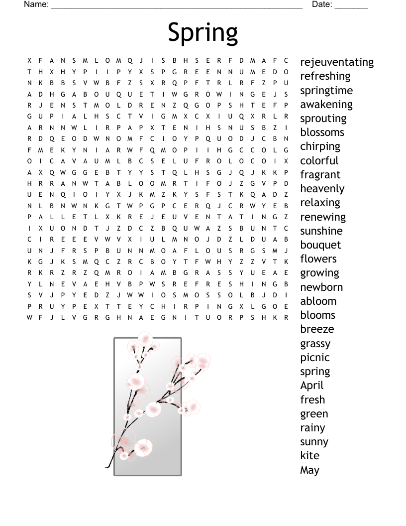 Spring Crossword with Answer Printable Spring Crossword with Answer Printable