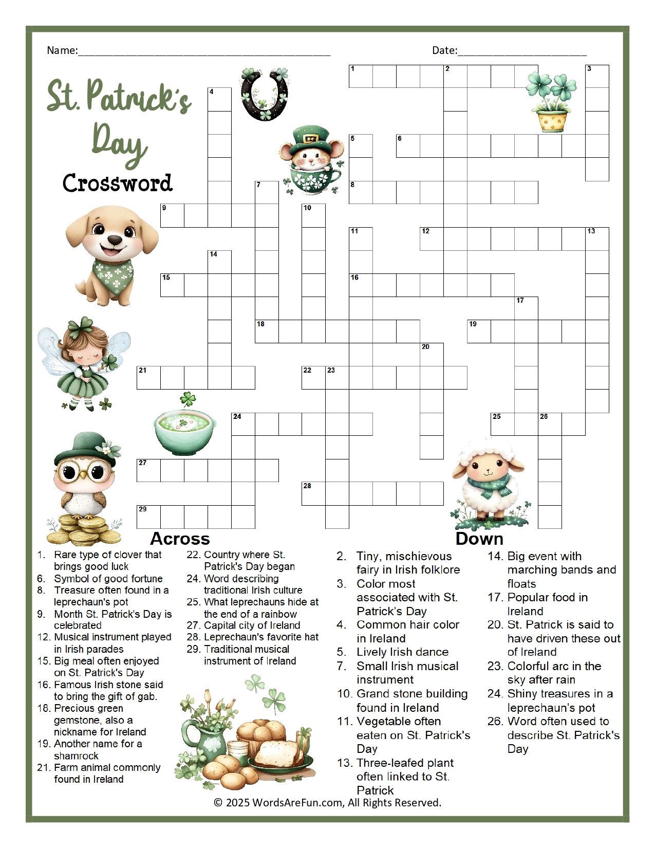 Spring Crossword Puzzles