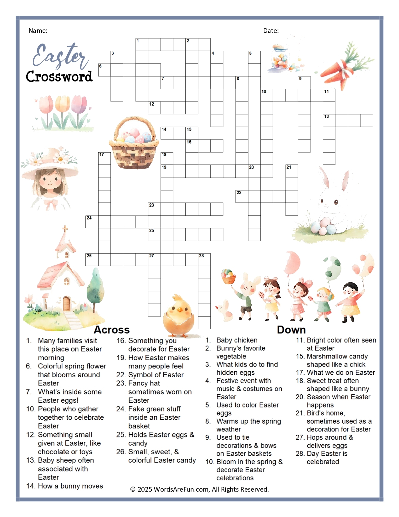 Spring Group Crossword Printable Spring Group Crossword Printable