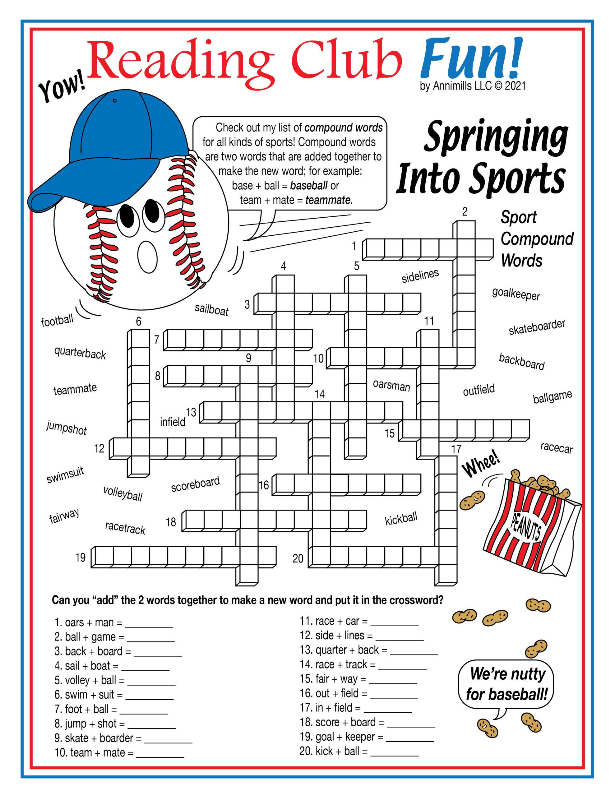 spring sports compound words printable crossword made by teachers spring sports compound words printable crossword made by teachers