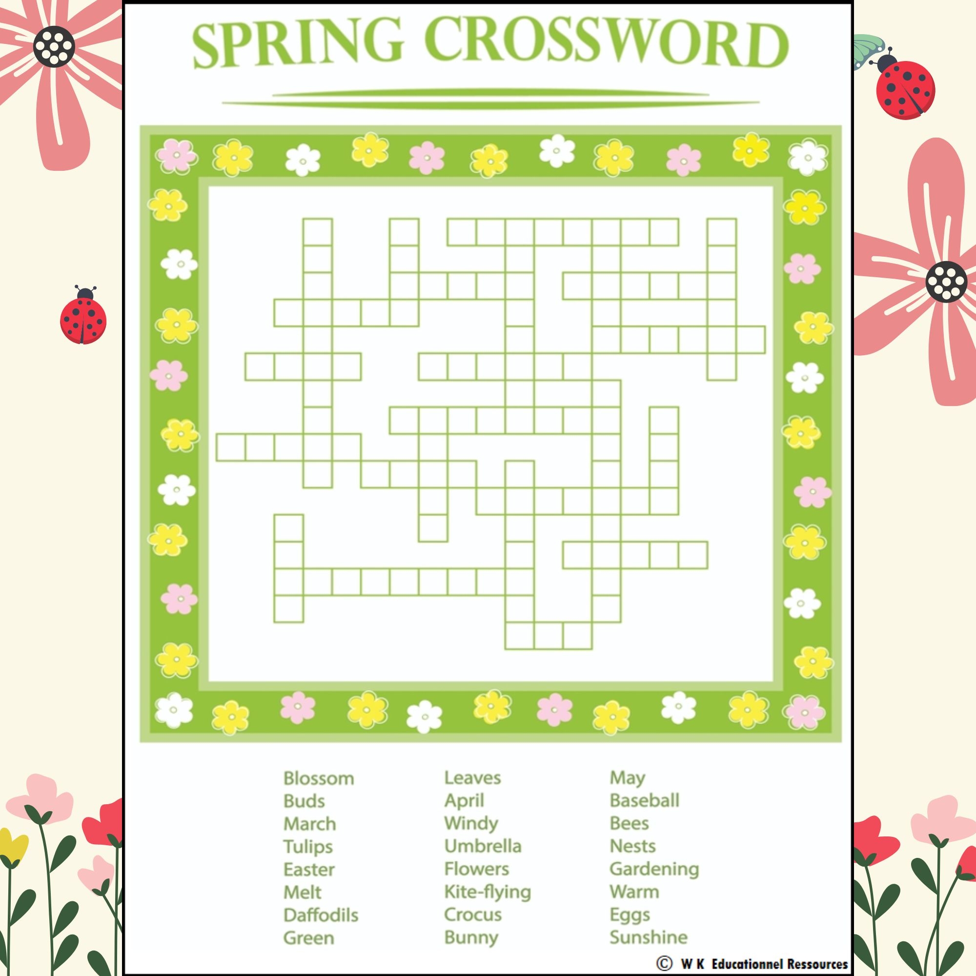 Spring Word Search Crossword Maze I Spy Game Puzzle March Madness Activities Made By Teachers