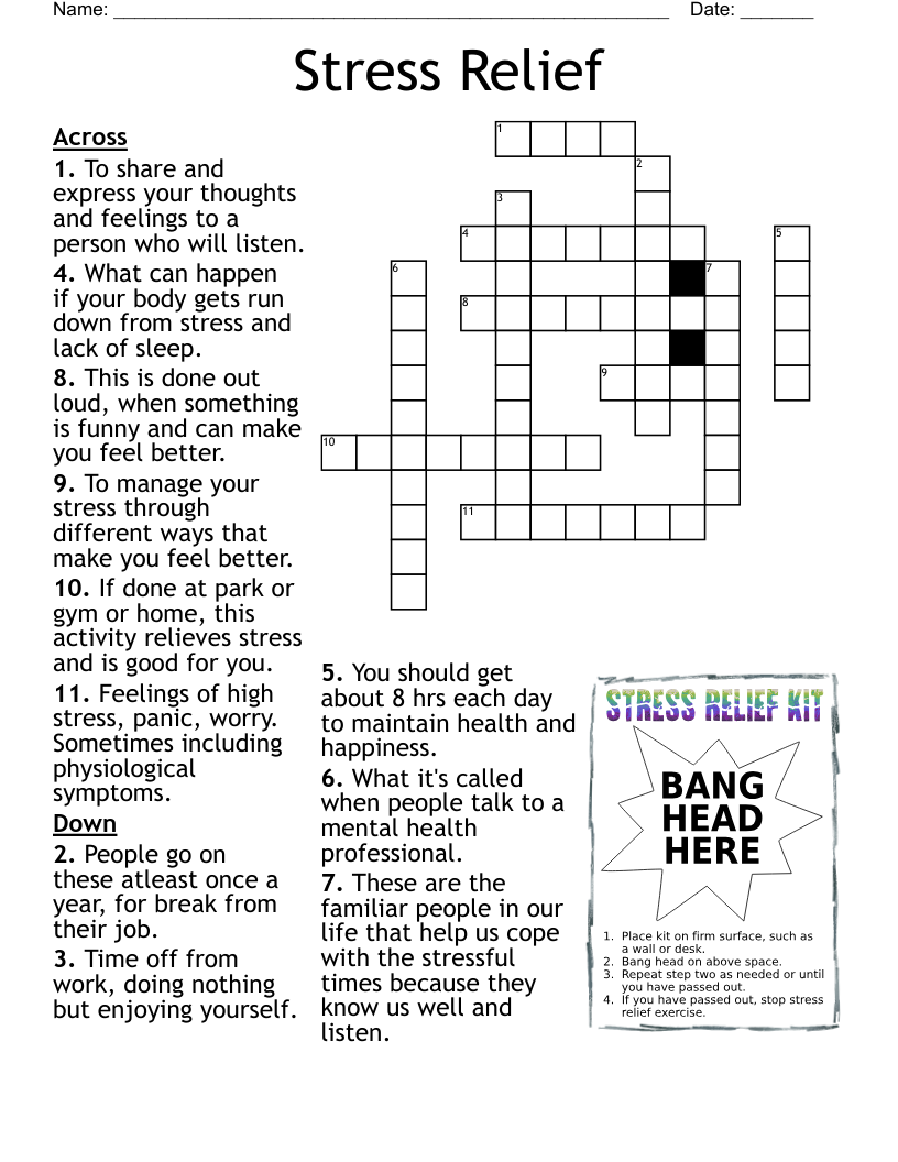 Stress Relief Crossword WordMint Stress Relief Crossword WordMint