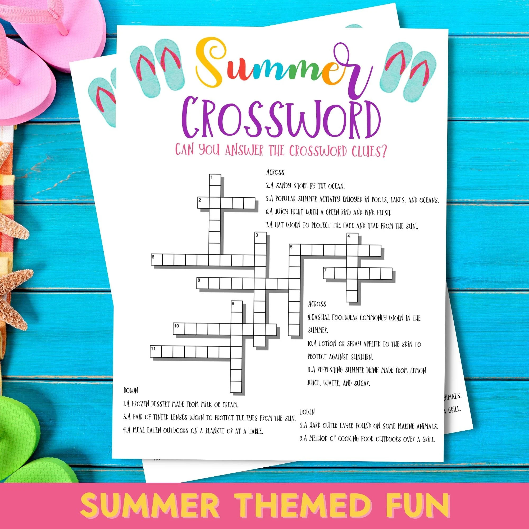 3rd Grade Summer Crossword Puzzle Printable 3rd Grade Summer Crossword Puzzle Printable