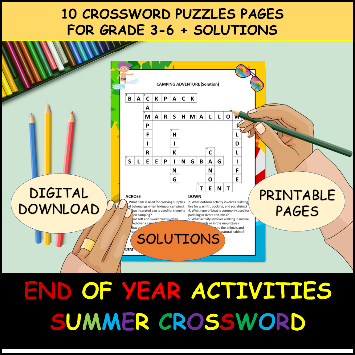 Summer Fun Crossword Puzzle Printable Summer Fun Crossword Puzzle Printable