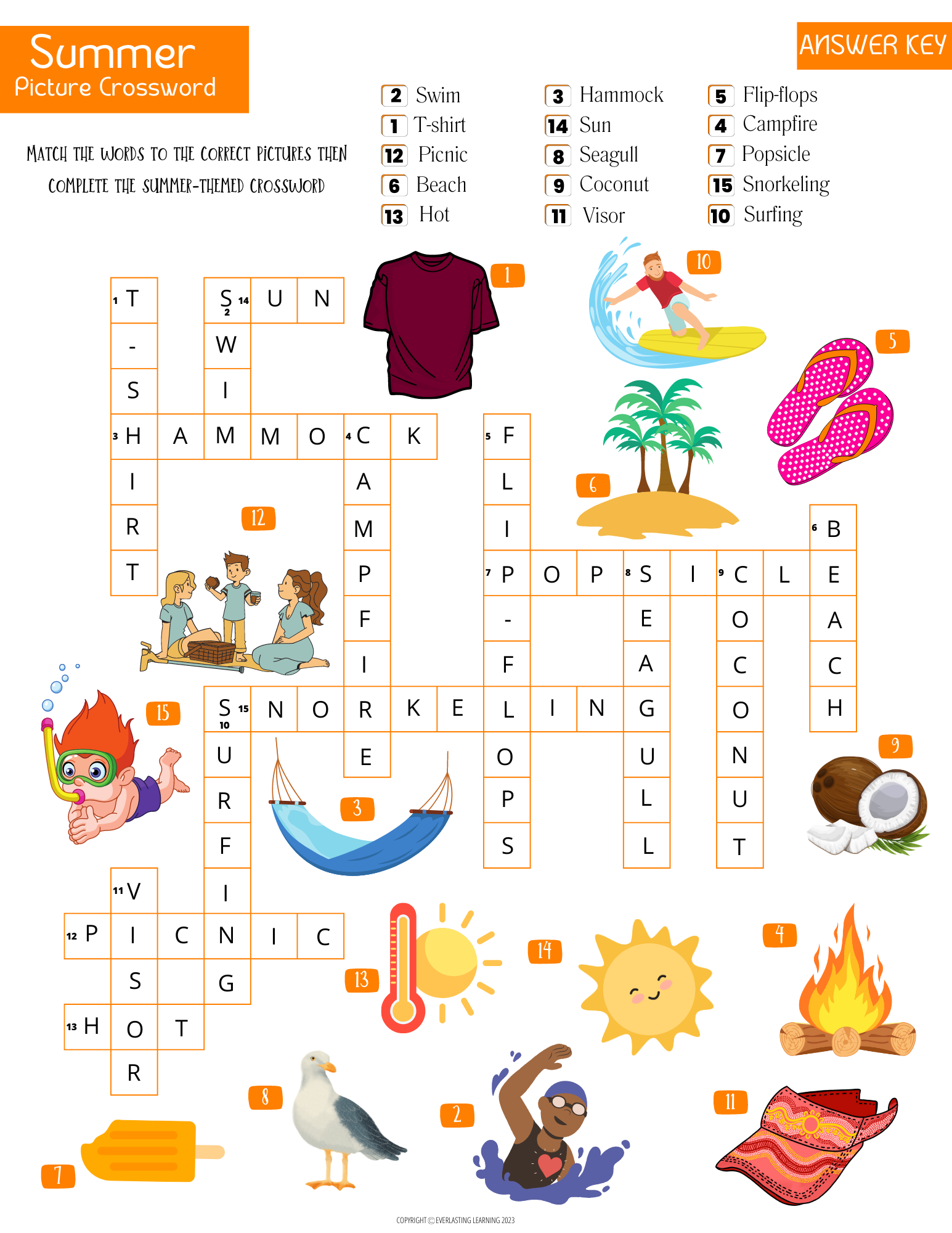 Summer Crossword Puzzle Free Printable Summer Crossword Puzzle Free Printable