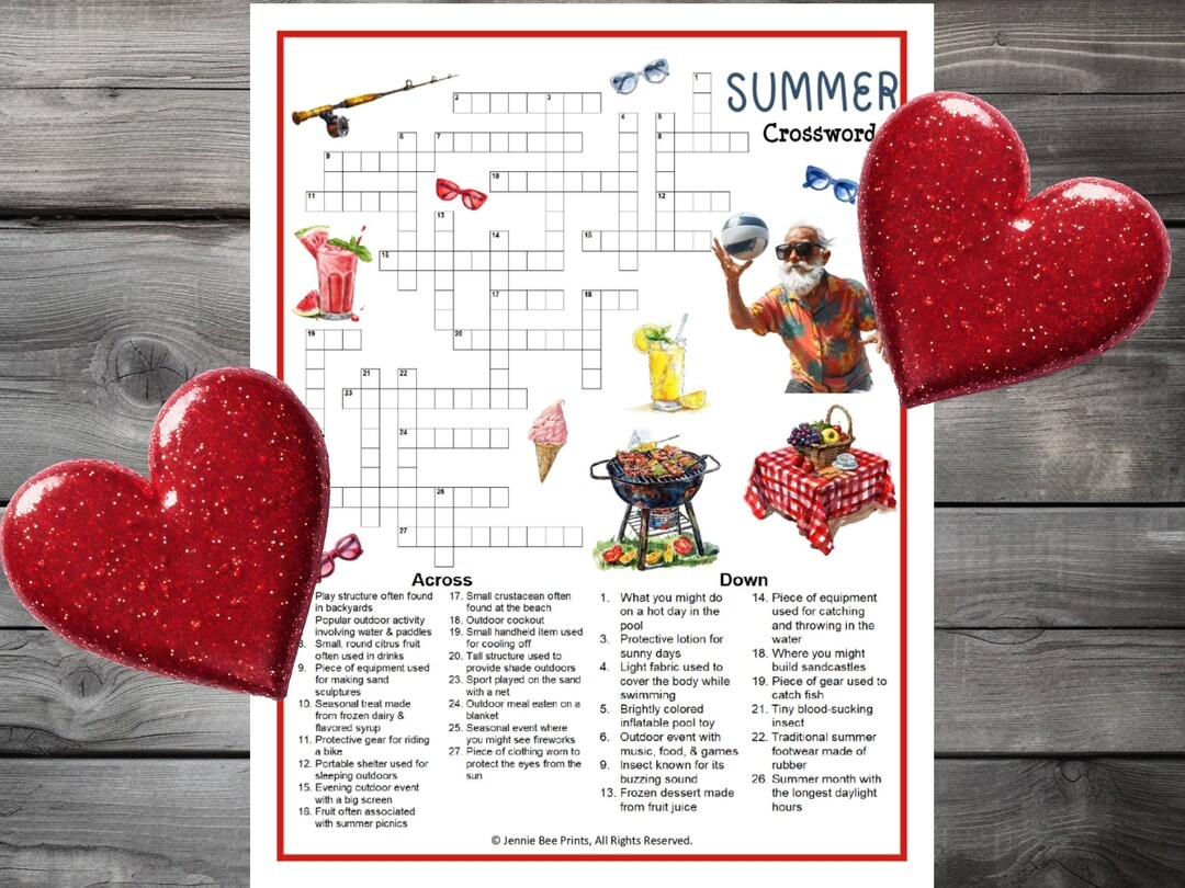 Summer Crossword Puzzle Family Friendly Fun Printable Puzzles For Adults Seniors Teens Kids Summer Break Group Printable Crossword Etsy Summer Crossword Puzzle Family Friendly Fun Printable Puzzles For Adults Seniors Teens Kids Summer Break Group Printable Crossword Etsy