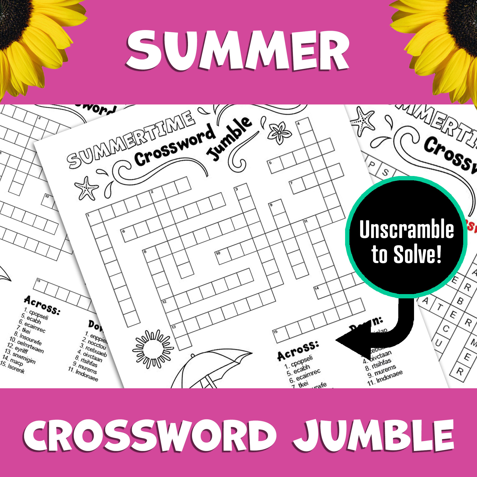 Middle School Summer Crossword Puzzle Printable Middle School Summer Crossword Puzzle Printable