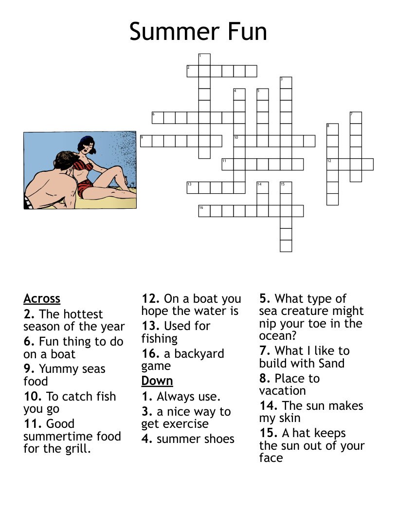 Summer Crossword WordMint Summer Crossword WordMint