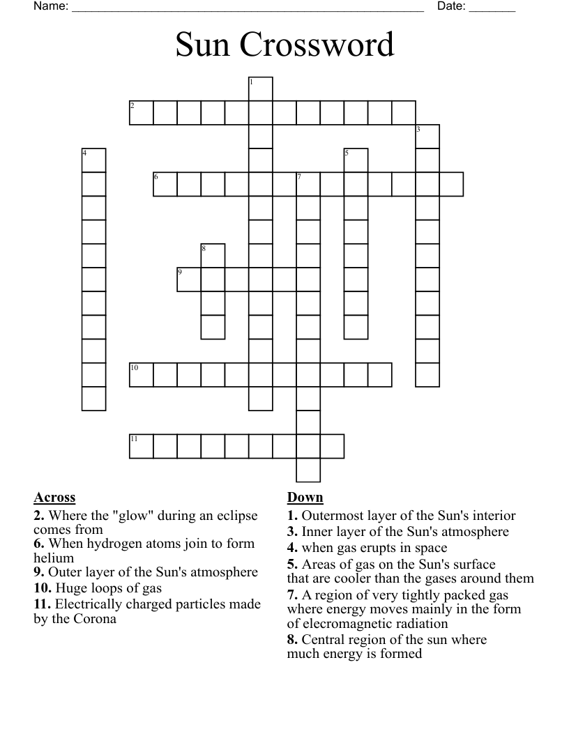 Sun Crossword WordMint Sun Crossword WordMint
