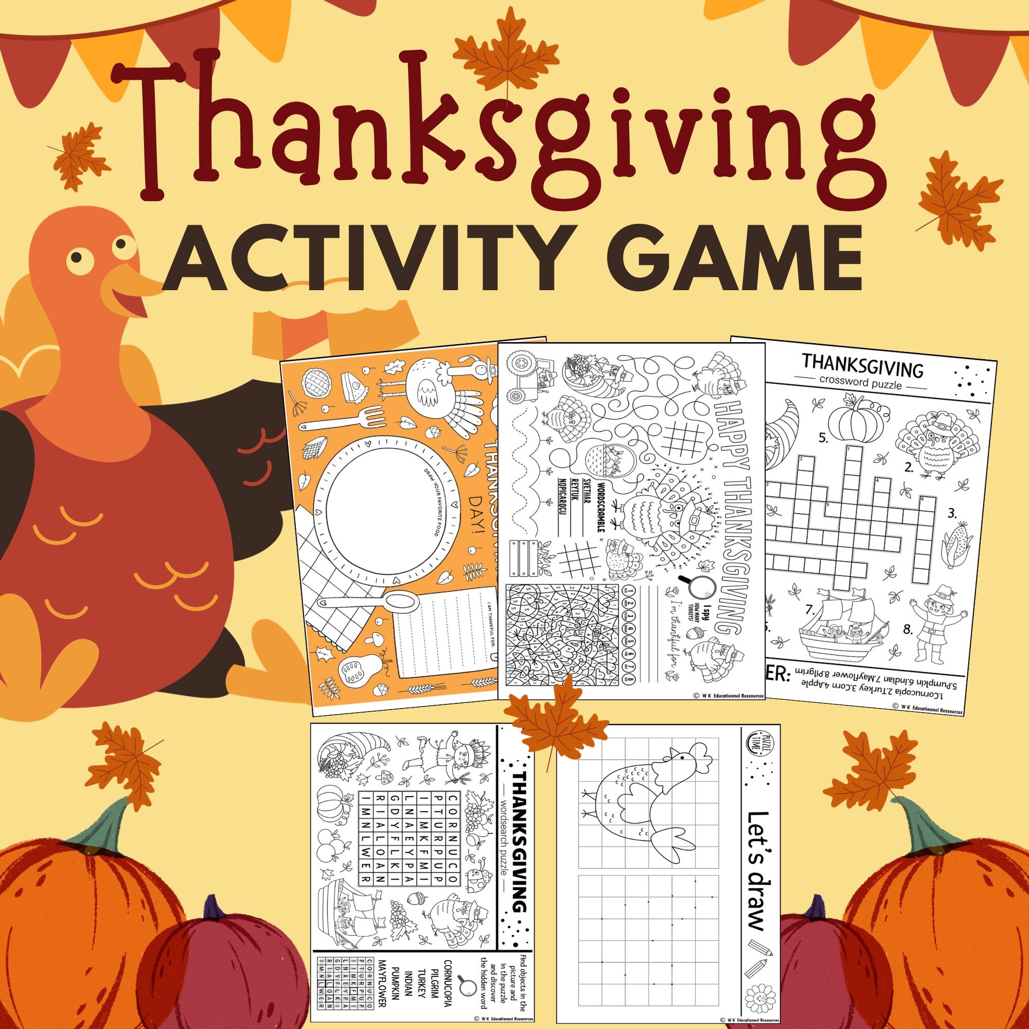 Thanksgiving Activities Game Crossword Maze Word Search Drawing Turkeys Pumpkin Made By Teachers Thanksgiving Activities Game Crossword Maze Word Search Drawing Turkeys Pumpkin Made By Teachers