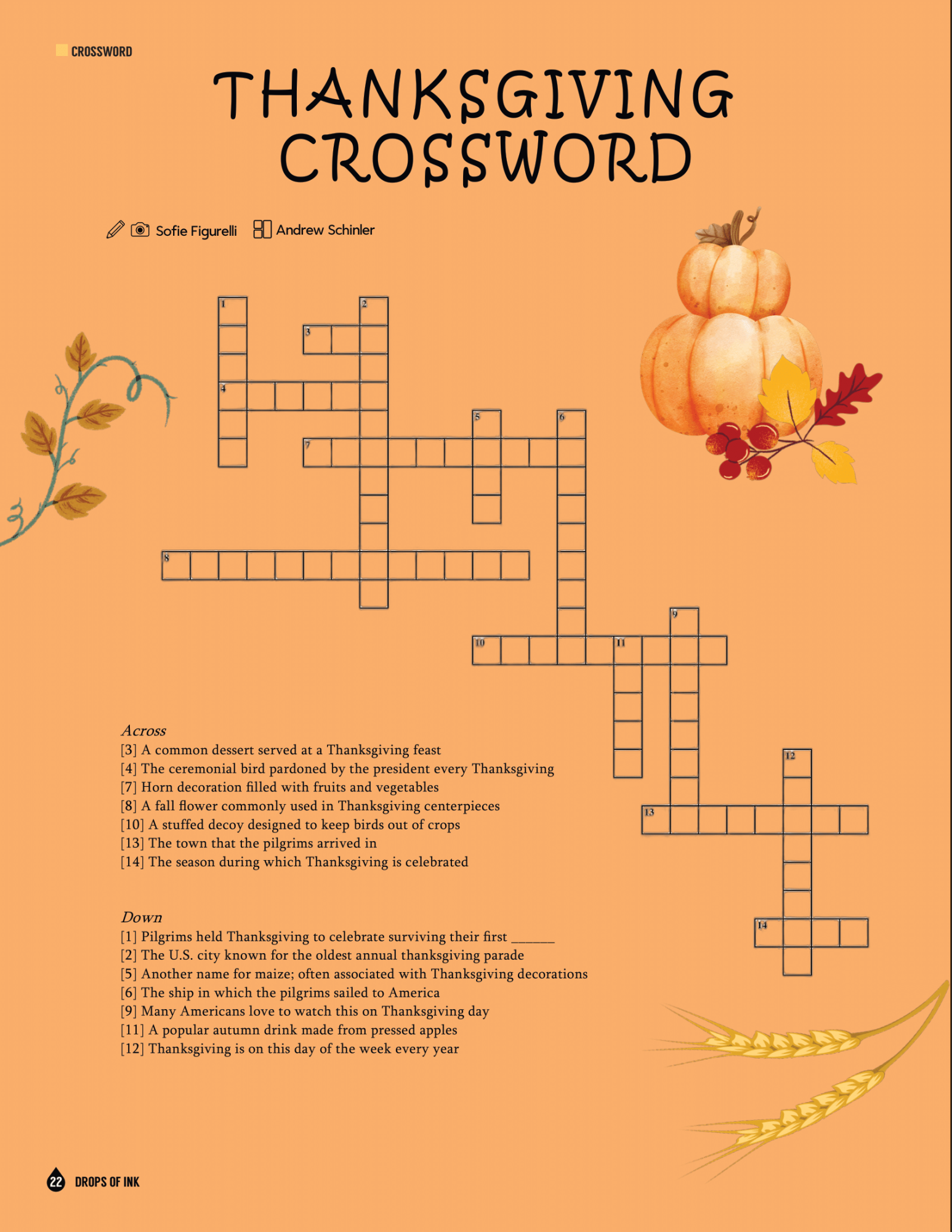 Thanksgiving Crossword Puzzle Printable for Kids Thanksgiving Crossword Puzzle Printable for Kids