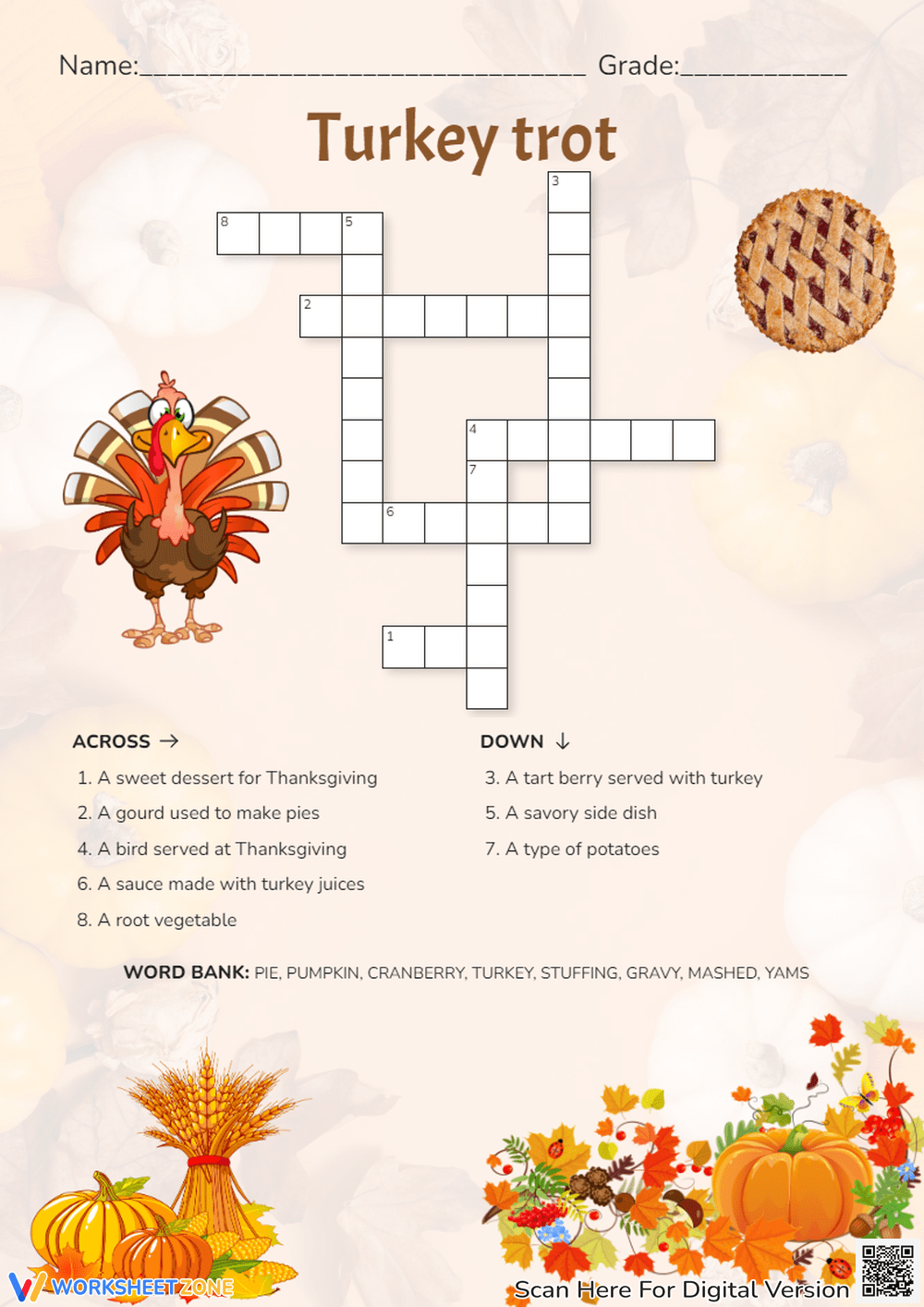 Thanksgiving Crossword Puzzle Worksheets 2025 Thanksgiving Crossword Puzzle Worksheets 2025