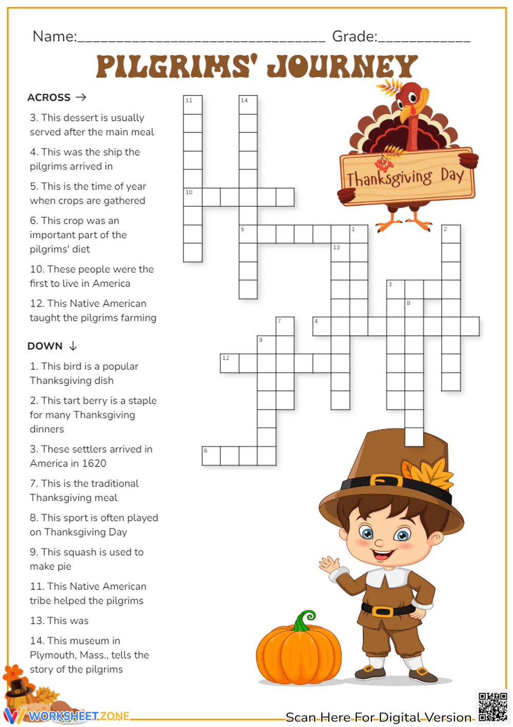 Thanksgiving Crossword Puzzle Worksheets 2025 Thanksgiving Crossword Puzzle Worksheets 2025